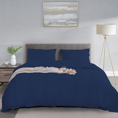 Set de hojas de fibra de bambú natural 60s 300tc 3 piezas almohadilla mantel manta King Queen ropa de cama