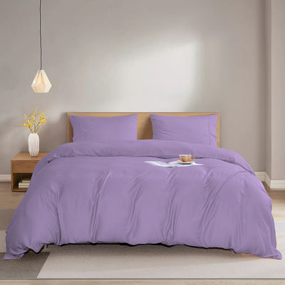 Set de hojas de fibra de bambú natural 60s 300tc 3 piezas almohadilla mantel manta King Queen ropa de cama