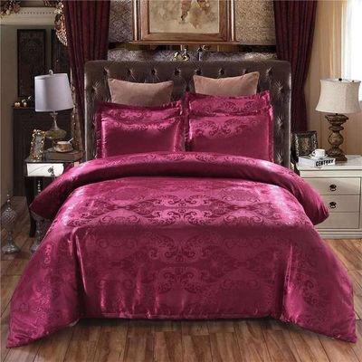 Impresión de pantalla rotativa de estilo europeo Set de ropa de cama de satén 3 4 6 7 piezas de hoja de algodón Casilla de almohada tapa de edredón