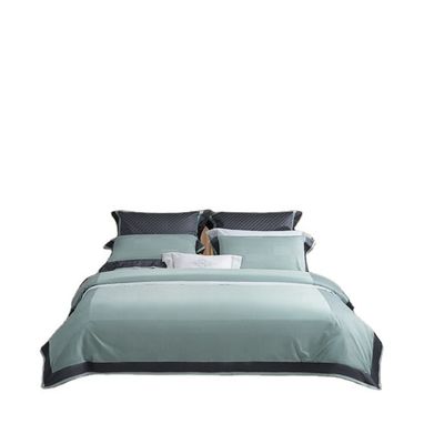 300tc Permeabilidad al aire ropa de cama Queen King Set 100 caja de algodón cantidad sencilla cubierta rayada