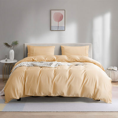 Set de ropa de cama de fibra de bambú de color sólido 60S 300TC personalizado con cubierta de colcha y fundas de almohada