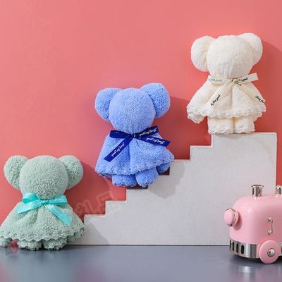 Niño Grupo de edad 30x30cm Coral Velvet Fleece Toalla de oso para regalos de negocios de la boda