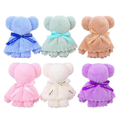 Niño Grupo de edad 30x30cm Coral Velvet Fleece Toalla de oso para regalos de negocios de la boda