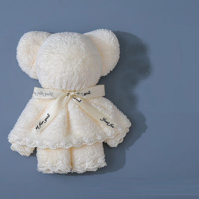Niño Grupo de edad 30x30cm Coral Velvet Fleece Toalla de oso para regalos de negocios de la boda