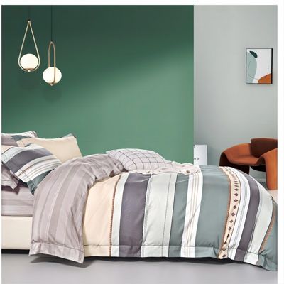 6 kg de ropa de cama de lujo de algodón 4pcs hojas de impresión mantel de cojín tapa almohada de montaje de la hoja