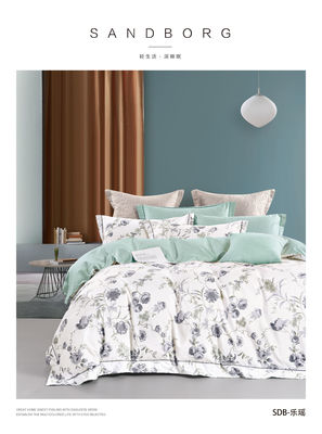 6 kg de ropa de cama de lujo de algodón 4pcs hojas de impresión mantel de cojín tapa almohada de montaje de la hoja
