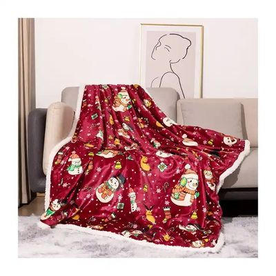 Blanco de peluche Sherpa de doble capa para regalos personalizados de Navidad