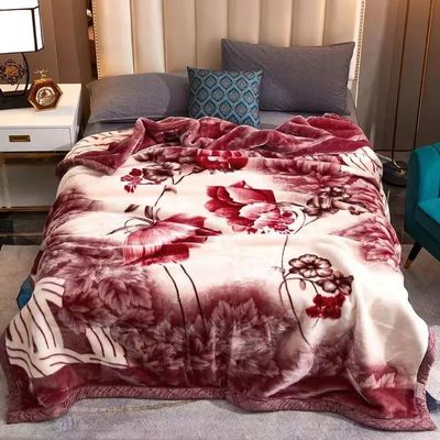 Superior de doble capa cálido suave de lujo de impresión manta de piel amigable siesta dormir