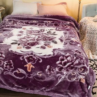 Superior de doble capa cálido suave de lujo de impresión manta de piel amigable siesta dormir