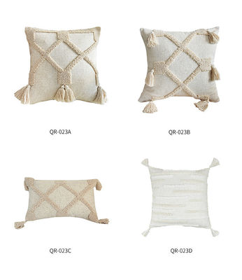 Wabi-sabi personalizado estilo bohemio tipo de lino 3D bucle de terciopelo almohadilla de almohada