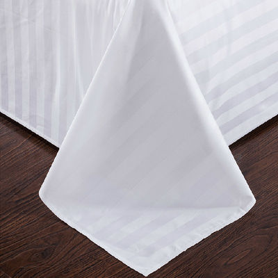 Cuenta de tejidos 40 Popular Pura 100% de algodón Satelado Sábana Blanco Setios de ropa de cama de lino adecuado