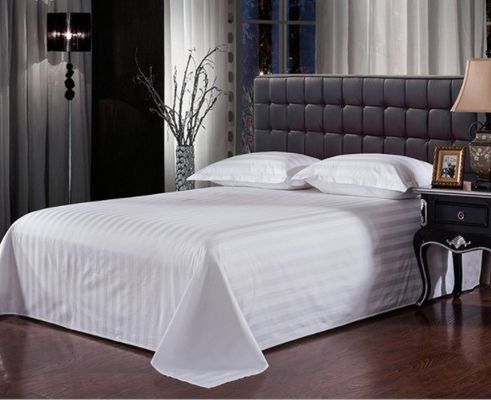 Cuenta de tejidos 40 Popular Pura 100% de algodón Satelado Sábana Blanco Setios de ropa de cama de lino adecuado