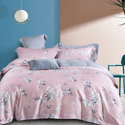 100% Tencel Luxury Set de ropa de cama suave sedosa 300TC de tejido impreso y cubierta de colchón