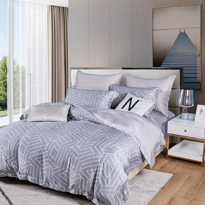 100% Tencel Luxury Set de ropa de cama suave sedosa 300TC de tejido impreso y cubierta de colchón