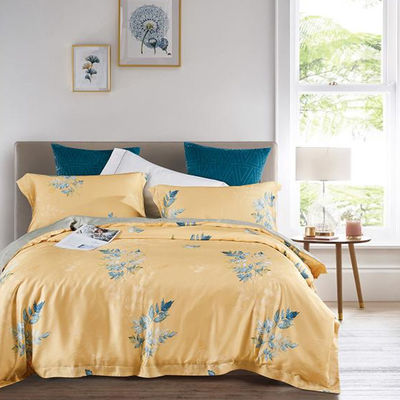 100% Tencel Luxury Set de ropa de cama suave sedosa 300TC de tejido impreso y cubierta de colchón