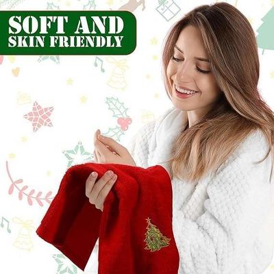 Conjunto de regalos de toallas de Navidad de 2023 Toallas de algodón hipoalergénicas en caja de regalos con bordados