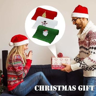 Conjunto de regalos de toallas de Navidad de 2023 Toallas de algodón hipoalergénicas en caja de regalos con bordados