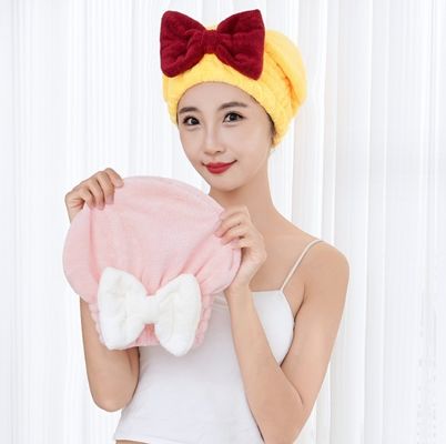 Turbante de cabello de doble capa de microfibra para el cabello Toalla de envoltura de cabello Varios colores para la opción