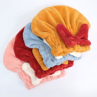 Turbante de cabello de doble capa de microfibra para el cabello Toalla de envoltura de cabello Varios colores para la opción