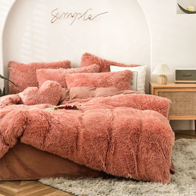 Cama de cama rosa hecha a mano con una manta de peluche con terciopelo artificial súper suave y una cubierta esponjosa