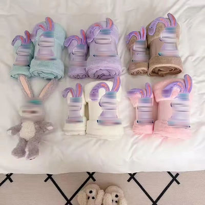 Toalla de baño para niños de microfibra rectangular con material absorbente suave y patrón 3D de animales