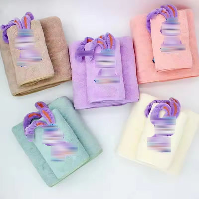 Toalla de baño para niños de microfibra rectangular con material absorbente suave y patrón 3D de animales