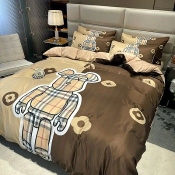 4 en 1 ropa de cama de algodón cepillado de tamaño queen en varios colores para el hogar y el hotel de lujo