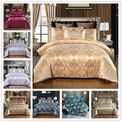 Set de ropa de cama de estilo europeo de algodón 3 4 6 7 piezas de hoja de satén