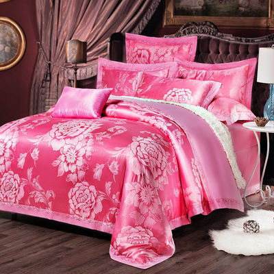 Set de ropa de cama de estilo europeo de algodón 3 4 6 7 piezas de hoja de satén