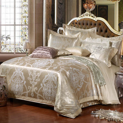 Set de ropa de cama de estilo europeo de algodón 3 4 6 7 piezas de hoja de satén