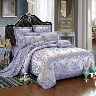 Set de ropa de cama de estilo europeo de algodón 3 4 6 7 piezas de hoja de satén