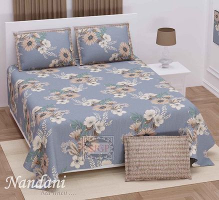108 x 108 pulgadas de cama doble sin articulaciones hecha a medida en algodón de twill para bodas