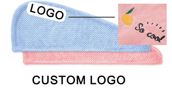 Inicio Logotipo personalizado Microfibra para secar el cabello Toallita envolvente Turbante para secar rápidamente