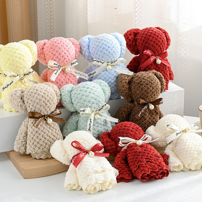 Cuadrado Teddy Bear Plush juguete relleno Toallas para juguetes de niños Regalo de Navidad