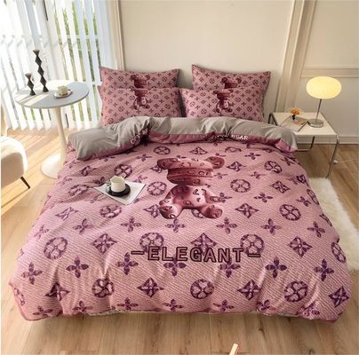 Cubierta de edredón de red de tamaño doble, sábanas de cama, ropa de cama, 4 en 1 de algodón cepillado, no desechable