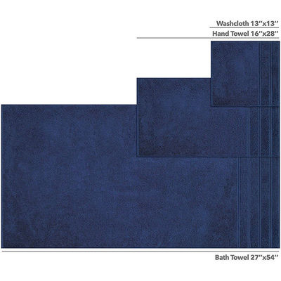 6 piezas de toalla de algodón 100% de lujo Dobby Border para ducha de baño