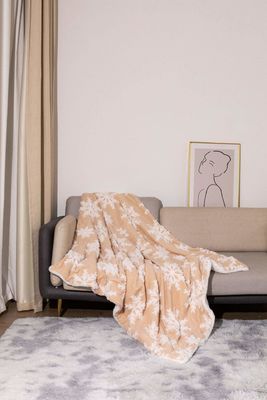 Cubierta de doble capa de espesor impresa estilo Navidad Vello de coral lanzar Sherpa Plush Cubierta