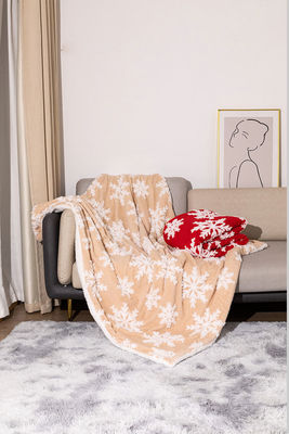 Cubierta de doble capa de espesor impresa estilo Navidad Vello de coral lanzar Sherpa Plush Cubierta