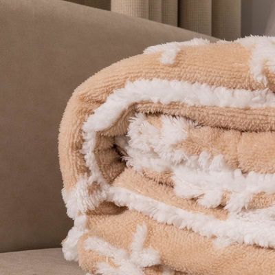 Cubierta de doble capa de espesor impresa estilo Navidad Vello de coral lanzar Sherpa Plush Cubierta