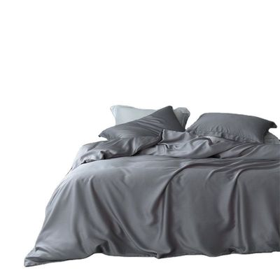 Home Set de ropa de cama Oeko-tex Certificado Lenzing Tencel cubierta de edredón y sábanas de seda suave