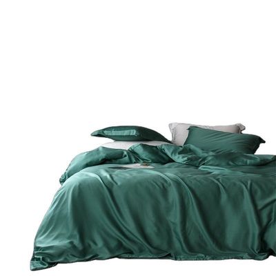 Home Set de ropa de cama Oeko-tex Certificado Lenzing Tencel cubierta de edredón y sábanas de seda suave