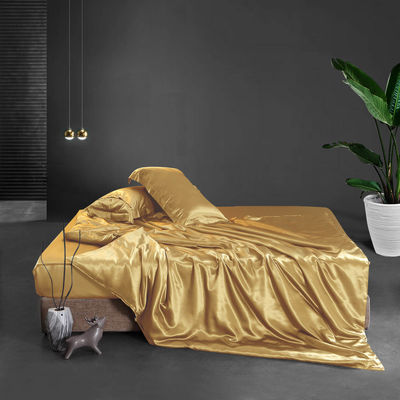 Impresión Reactiva de lujo de seda de satén ropa de cama Set de morera pura 19 Mamá seda 4pcs para el hogar
