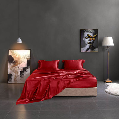 Impresión Reactiva de lujo de seda de satén ropa de cama Set de morera pura 19 Mamá seda 4pcs para el hogar