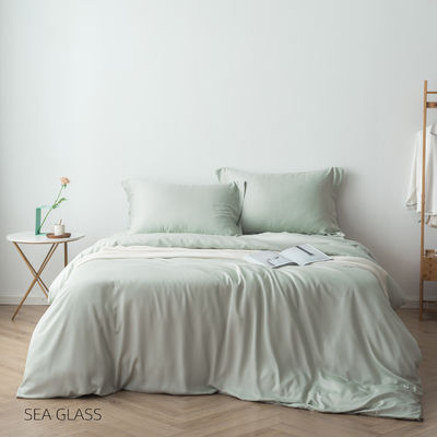 300TC Sábanas de bambú tamaño estándar y patrón sólido para un conjunto de ropa de cama de lujo