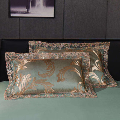 Estilo europeo Hotel de lujo de seda de satén Exquisita ropa de cama de jacquard Conjunto de ventaja sólida