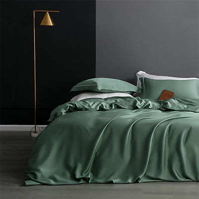 Tamaño Estándar Cubierta Real de Seda Reina Rey Cubierta de Consolador Set de Cama de Color Sólido