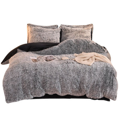 Color del arco iris Peludo Falso Veludo Fluffy Plush Cama Blanda Conjunto 4 Piezas Perfecto para el Hogar