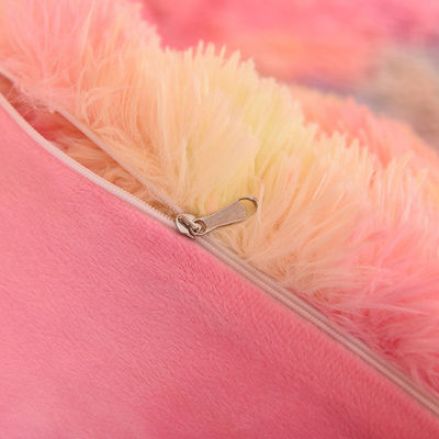 Color del arco iris Peludo Falso Veludo Fluffy Plush Cama Blanda Conjunto 4 Piezas Perfecto para el Hogar