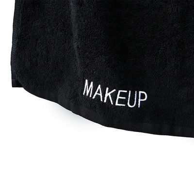 Modelo de bordado personalizado 100% de algodón Toallas de baño en color negro con logotipo