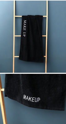 Modelo de bordado personalizado 100% de algodón Toallas de baño en color negro con logotipo